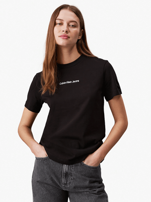 Women's Calvin Klein Black Institutional Straight T-Shirt