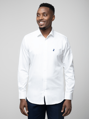 Men's Polo White Custom Fit Greig Shirt