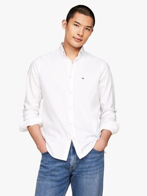 Men's Tommy Hilfiger White Flex Dobby Sf Shirt