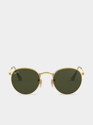 Ray-Ban Gold Round Metal Sunglasses