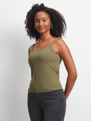 Jet Women's Olive Square Neck Vest