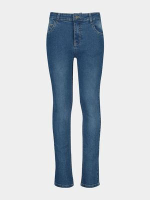 Older Boy's Mid Blue Skinny Jeans