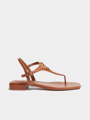 Triangle Detail Thong Sandals