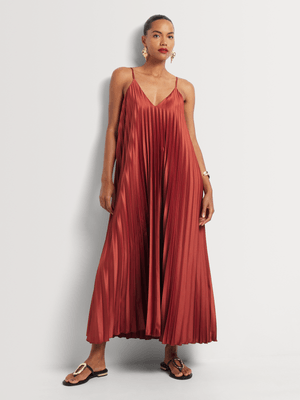 Luella Pleated Maxi Sundress