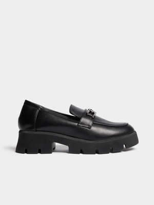 Women's Black Chunky Loafers