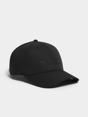 TS Rubberised Black Peak Cap