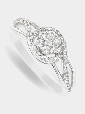 Sterling Silver Cubic Zirconia Cluster Ring