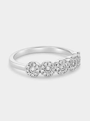 Sterling Silver Cubic Zirconia Round Halo Stacking Ring