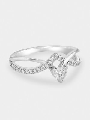 Sterling Silver Cubic Zirconia Heart Infinity Promise Ring