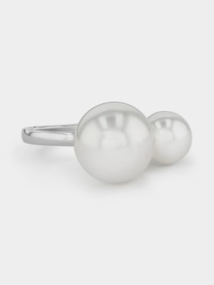 Sterling Silver Shell Pearl Women’s Duo Wrap Ring