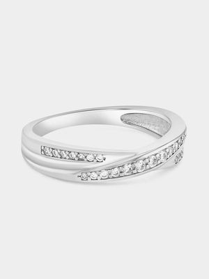 Sterling Silver Cubic Zirconia Twist Ring