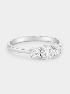 Sterling Silver Cubic Zirconia Trilogy Ring