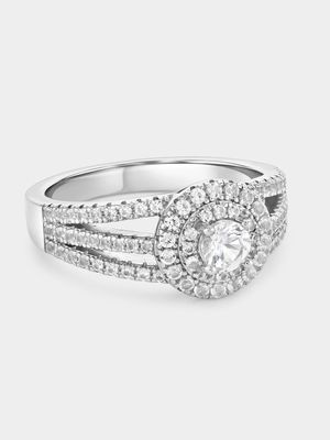 Sterling Silver Classic White Sapphire Split Ring