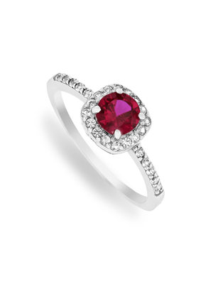 Sterling Silver Cubic Zirconia Women's July Birthstone Ring