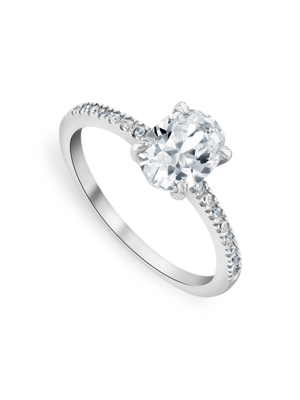 White Gold Moissanite Oval Women’s Ring