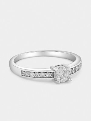 Sterling Silver Cubic Zirconia Channel Promise Ring