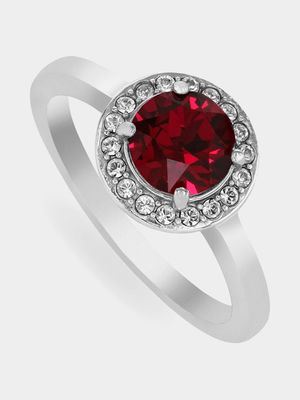 Sterling Silver Crystal Women's July Birthstone Ring