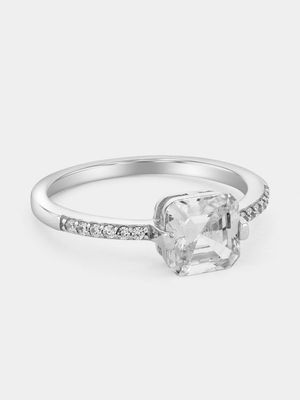 Sterling Silver Cubic Zirconia Princess Ring