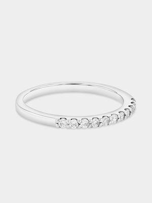 Sterling Silver Cubic Zirconia Half Eternity Skinny Ring