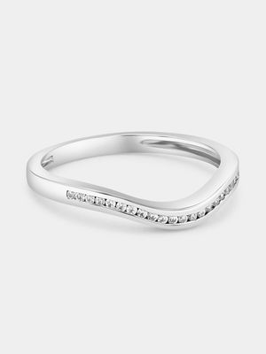 White Gold 0.11ct Diamond Wave Ring