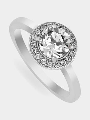 Sterling Silver Crystal Women's April Birthstone Ring