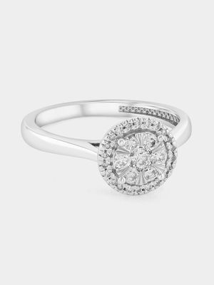 White Gold 0.35ct Diamond Round Halo Ring