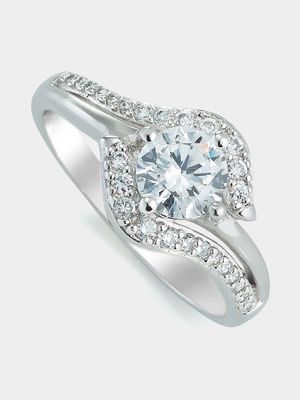 Cheté Sterling Silver Cubic Zirconia Women's Twisting Ring