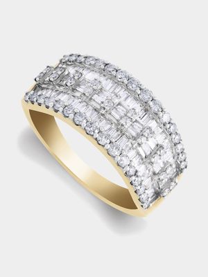 9ct Yellow Gold 1ct Diamond Baguette Ring