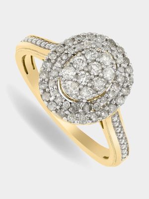 9ct Yellow Gold 0.50ct Diamond Oval Ring