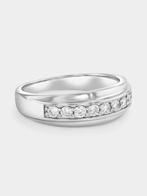 Silver Men's Channel Cubic Zirconia Ring