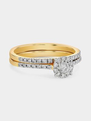 Yellow Gold 0.50ct Diamond Solitaire Illusion Twinset Ring