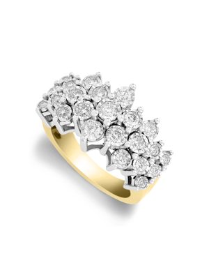 9ct Yellow Gold 1ct Diamond Cluster Ring