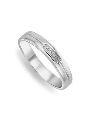 Sterling Silver Diamond Men’s Wedding Band