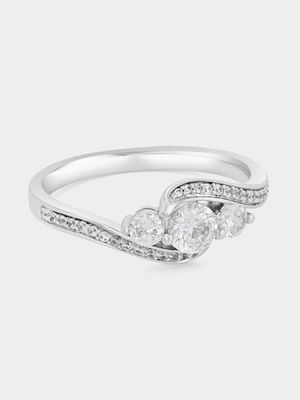 Cheté Sterling Silver Cubic Zirconia Trilogy Embrace Ring