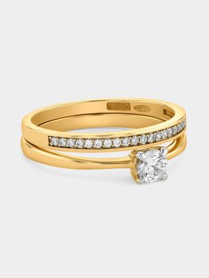 Yellow Gold 0.3ct Lab Grown Diamond Channel Twinset Ring