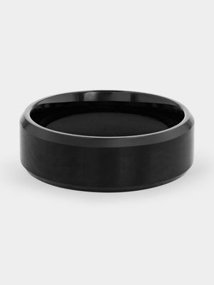 Stainless Steel Black Plated Bevelled Edge Ring