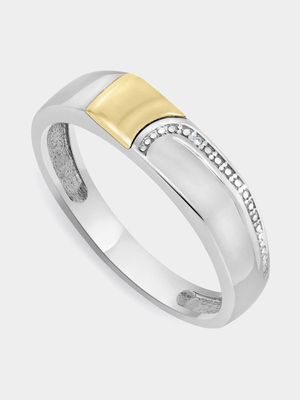 5ct Gold & Sterling Silver Men's Diamond Dress Ring