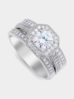 Cheté Sterling Silver & Cubic Zirconia Alexia Triple Set Ring