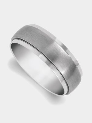 Brushed Stainless Steel Men’s Wedding Ring