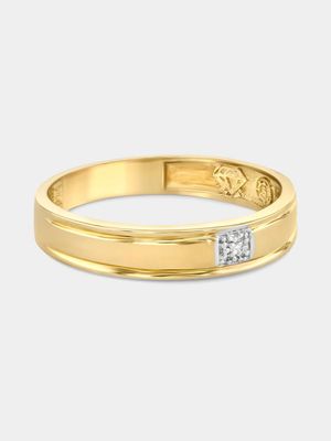 Yellow Gold Men's Diamond Wedding Band