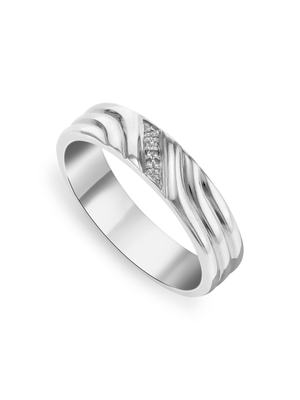 Sterling Silver Diamond Men’s Wedding Band