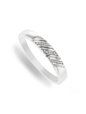 Sterling Silver & Diamond Robert Men’s Wedding Band