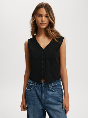 Women's Cotton On Black Luis Suiting Vest