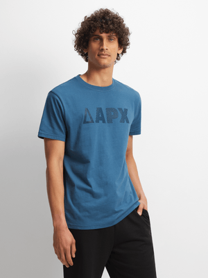 Men's APX  Graphic Bold Logo Blue Tee