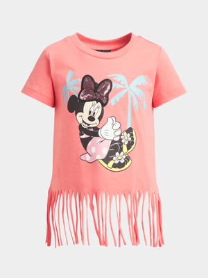 Jet Younger Girls Coral Minnie Mouse T-Shirt