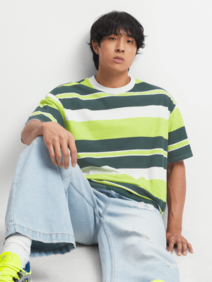 Men's Yellow Retro Striped T-Shirt