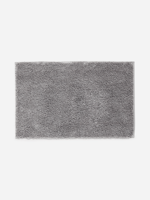 Jet Home Silver Grey Chenille Bathmat