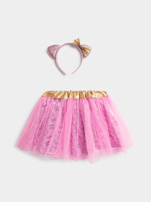 Jet Younger Girls Pink Hello Kitty Skirt & Tiara