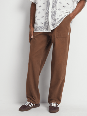 Archive Men's Herringbone Brown Relaxed Pants