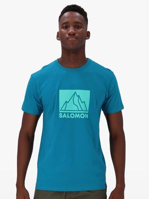 Mens Salomon Mountain Peak Blue Tee